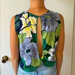 Zara Cropped Open Back Top